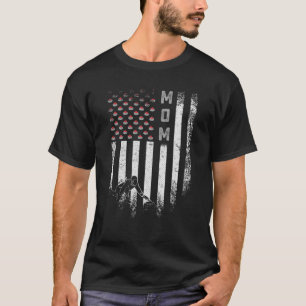 Vintage USA American Flag Curling Mum Curler Silho T-Shirt