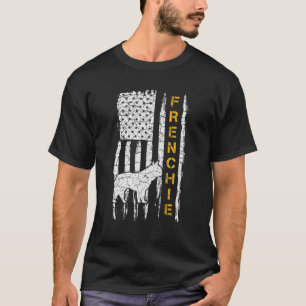 Vintage USA American Flag French Bulldog Frenchie T-Shirt