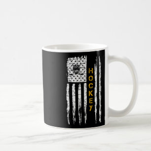 Vintage Usa American Flag Hockey Player Silhouette Coffee Mug