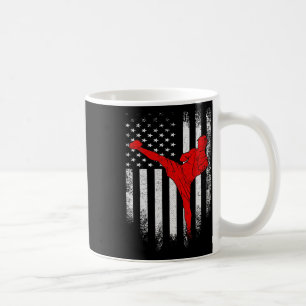 Vintage Usa American Flag Mma Kickboxing Fighter D Coffee Mug