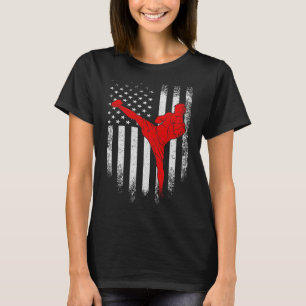 Vintage Usa American Flag Mma Kickboxing Fighter D T-Shirt