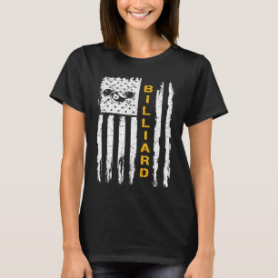 Vintage USA American Flag Pool Billiard Snooker Si T-Shirt