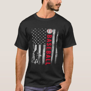 Vintage USA American Flag Pride Baseball Team Gift T-Shirt