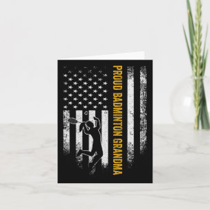 Vintage Usa American Flag Proud Badminton Grandma Card