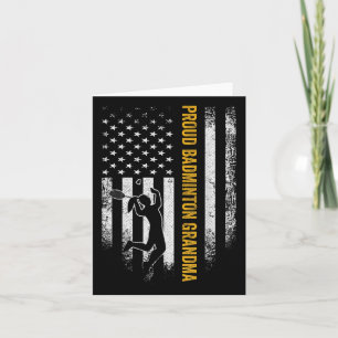 Vintage Usa American Flag Proud Badminton Grandma  Card