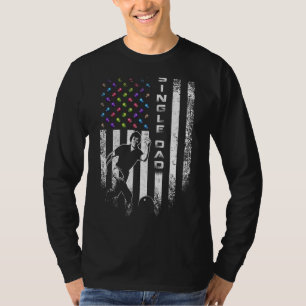 Vintage Usa American Flag Proud Bowling Single Dad T-Shirt