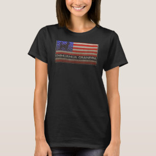 Vintage Usa American Flag Proud Chihuahua Grandpa  T-Shirt