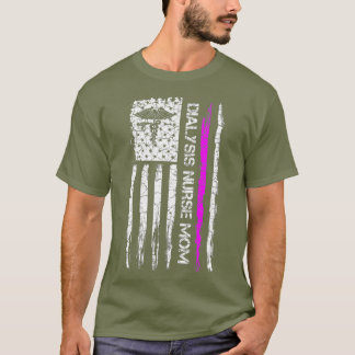 Vintage USA American Flag Proud Dialysis Nurse T-Shirt