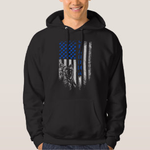 Vintage Usa American Flag Proud Hockey Grandma Sil Hoodie