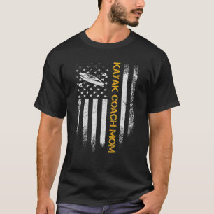 Vintage USA American Flag Proud Kayak Coach Mum Ka T-Shirt
