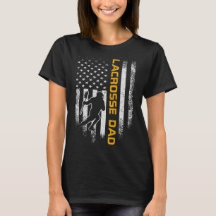 Vintage Usa American Flag Proud Lacrosse Dad Lax S T-Shirt