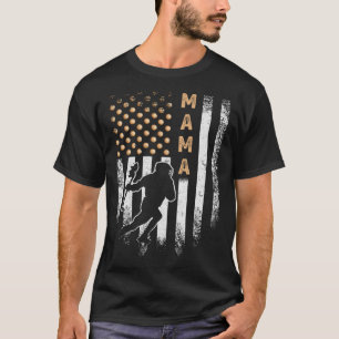Vintage USA American Flag Proud Lacrosse Mama Lax  T-Shirt