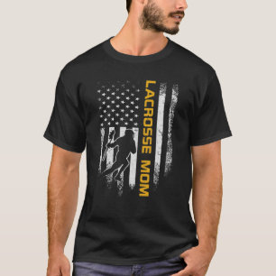 Vintage USA American Flag Proud Lacrosse Mom Lax S T-Shirt