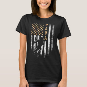 Vintage Usa American Flag Proud Lacrosse Papa Lax T-Shirt
