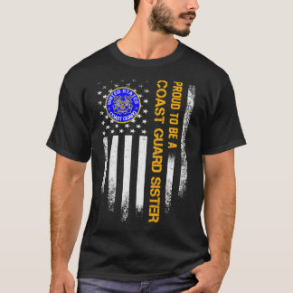 Vintage USA American Flag Proud To Be A Coast Guar T-Shirt