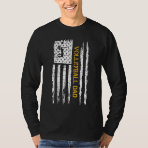 Vintage USA American Flag Proud Volleyball Dad Sil T-Shirt