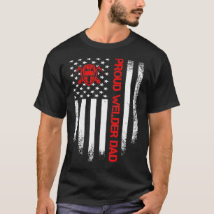 Vintage Usa American Flag Proud Welder Welding Dad T-Shirt