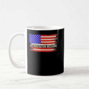 Vintage USA American Flag Refrigeration Mechanic P Coffee Mug