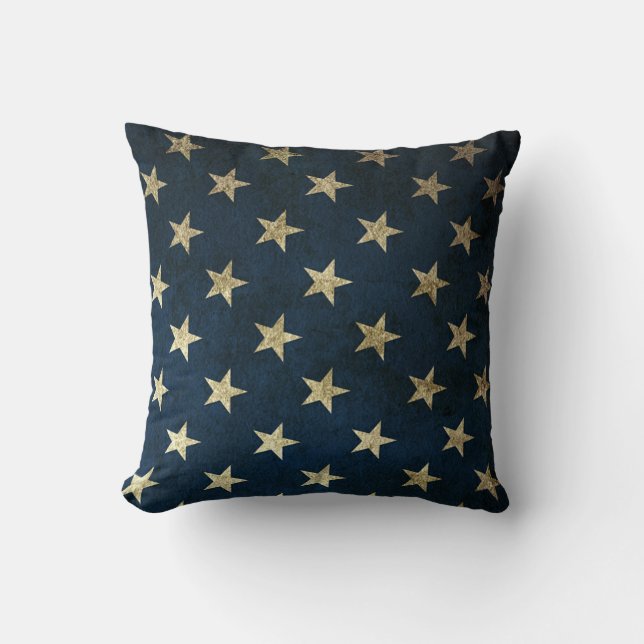 Vintage USA American Flag Stars And Stripes Cushion (Front)