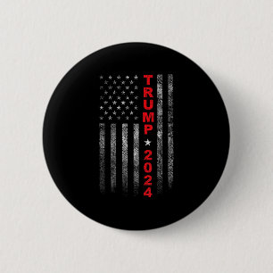 Vintage Usa American Flag Trump 2024 Election Camp 6 Cm Round Badge