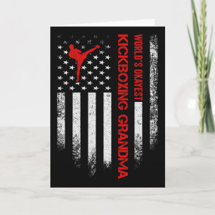Vintage Usa American Flag World's Okayest Kickboxi Card
