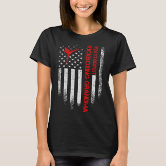 Vintage Usa American Flag World's Okayest Kickboxi T-Shirt