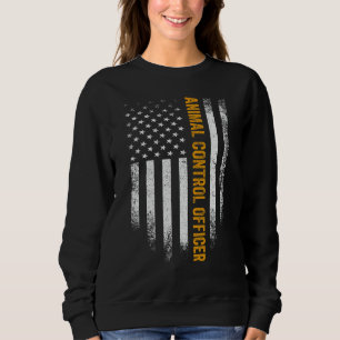 Vintage USA Animal Control Officer American Flag P Sweatshirt