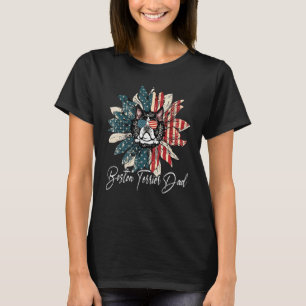 Vintage Usa Best Boston Terrier Dad Ever American T-Shirt
