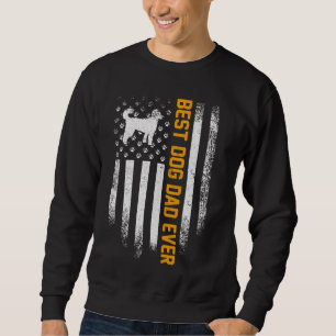 Vintage Usa Best Poodle Dog Dad Ever American Flag Sweatshirt