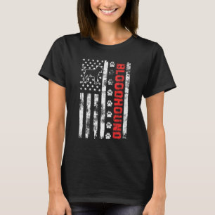 Vintage Usa Bloodhound American Flag Patriotic T-Shirt
