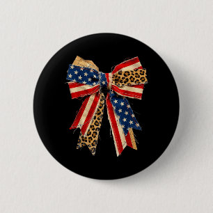 Vintage Usa Bow In Red White Blue For Patriotic 6 Cm Round Badge