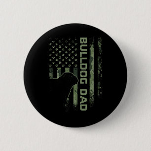 Vintage Usa Camo Flag Proud English Bulldog Dad Si 6 Cm Round Badge