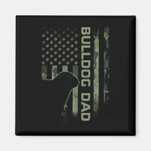Vintage Usa Camo Flag Proud English Bulldog Dad Si Magnet