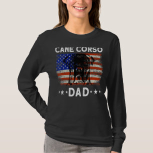 Vintage Usa Cane Corso Dad Dog American Flag T-Shirt
