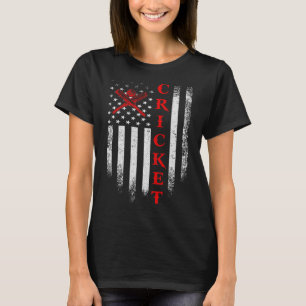 Vintage Usa Cricket American Flag Cricketers Patri T-Shirt