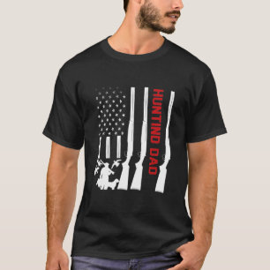 Vintage USA Deer Hunting Gun Dad American Flag Hun T-Shirt