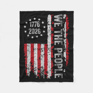 Vintage USA Flag 250th Anniversary Independence Fleece Blanket