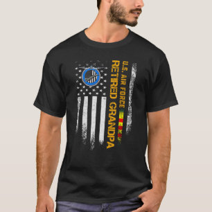 Vintage Usa Flag Air Force Vietnam Veteran Retired T-Shirt