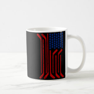 Vintage USA Flag American Ice Hockey Patriotic Coffee Mug