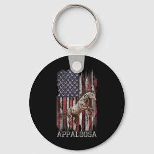 Vintage Usa Flag Appaloosa Horse Lover3 Key Ring