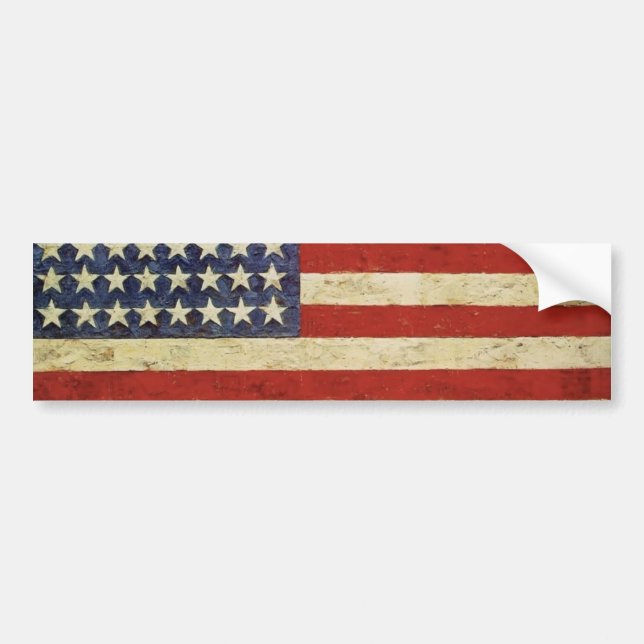 Vintage USA FLAG Bumper Sticker (Front)