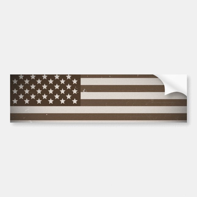 Vintage USA Flag Bumper Sticker (Front)