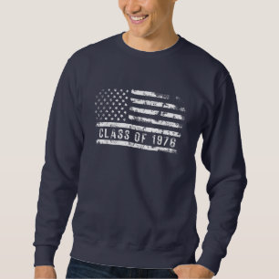 Vintage USA Flag Class of 1976 High School Reunion Sweatshirt