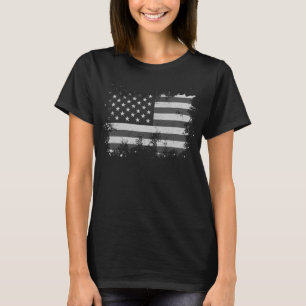 Vintage USA Flag Distressed 4th Of July Patriotic T-Shirt