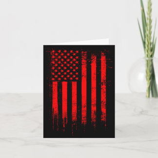Vintage USA Flag Distressed Red American Flag Dark Card