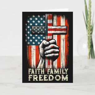 Vintage Usa Flag Faith Family Freedom Patriotic Ch Card