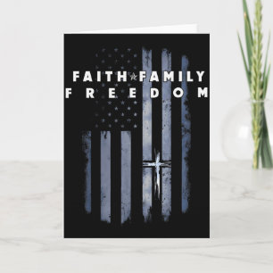 Vintage Usa Flag Faith Family Freedom Patriotic Ch Card