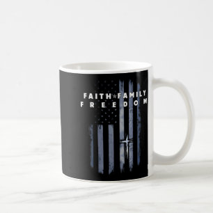 Vintage Usa Flag Faith Family Freedom Patriotic Ch Coffee Mug