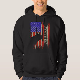 Vintage USA Flag French Bulldog Dog Dad Frenchie S Hoodie