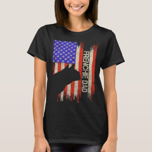 Vintage USA Flag French Bulldog Dog Dad Frenchie S T-Shirt